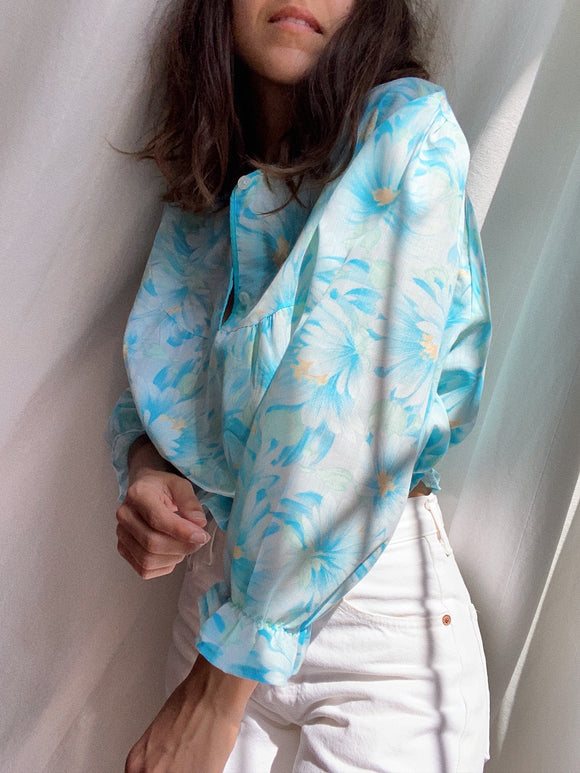 Camicia Gilbi azzurra a fiori