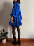 Abito con cintura bluette