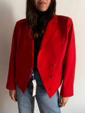 Blazer rosso con allacciatura a punta