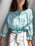 Camicia Gilbi azzurra a fiori