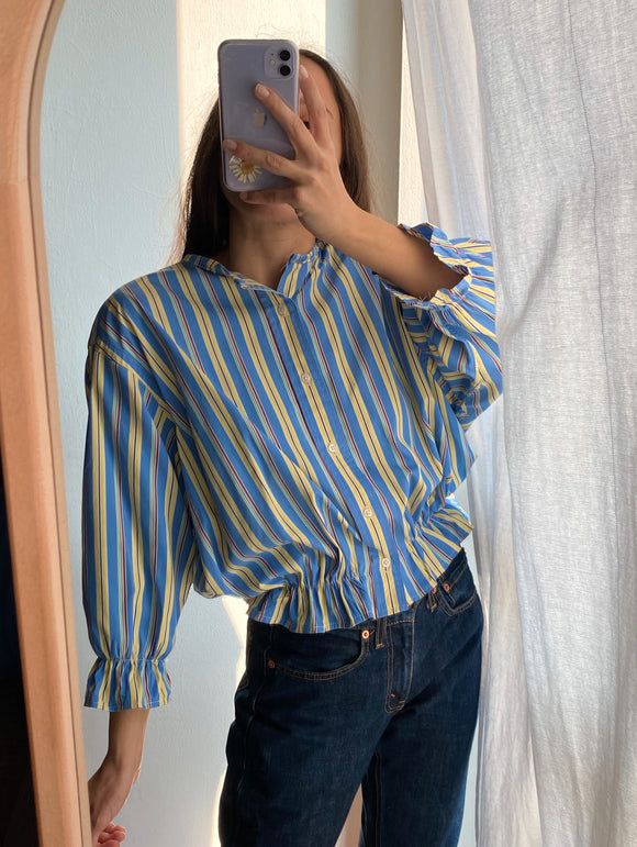 Camicia Gilbi di Ralph Lauren a righe azzurre e gialle