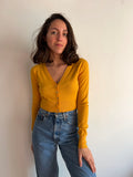 Cardigan corto giallo