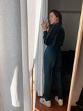Pantaloni di lana petrolio