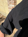 PRE ORDINE • Abito lungo con cintura crepe nero