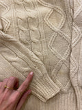 Maglione in lanona panna intrecciato
