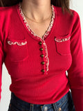 Maglione rosso di seta