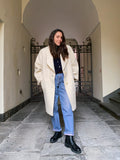 Cappotto panna striato
