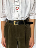 Pantalone con pince velluto a coste