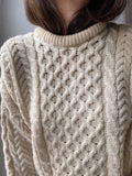 Maxi maglione panna irlandese