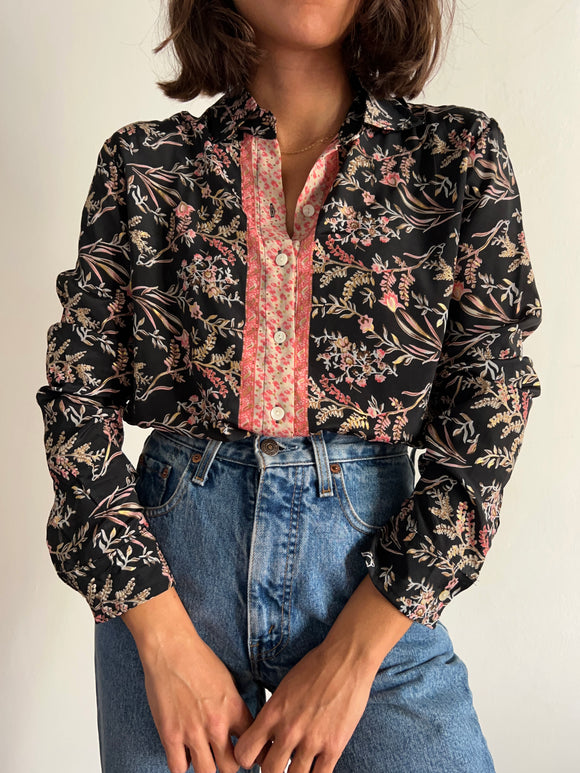 Camicia taglio maschile nera