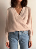 Maglione incrociato rosa