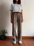 Completo di lana spigato marrone e beige