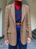 Blazer pied de poule beige e bordeaux