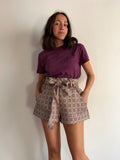 Pantaloncino jacquard lilla