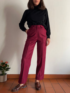 Pantalone di lana bordeaux