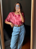 Camicia doppio petto rosa lurex