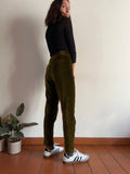 Pantalone velluto verde oliva