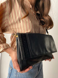 Maxi pochette nera con tracolla