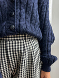 Cardigan blu intrecciato