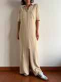 Completo in maglia di cotone panna