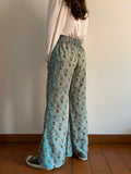 Pantalone indiano flare turchese