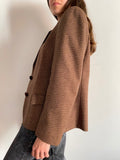 Blazer marrone e beige con colletto di velluto