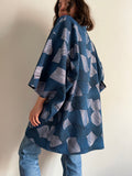 Kimono jacquard blu