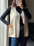 Gilet beige pura lana