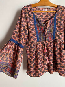 Camicia bohémienne rosa