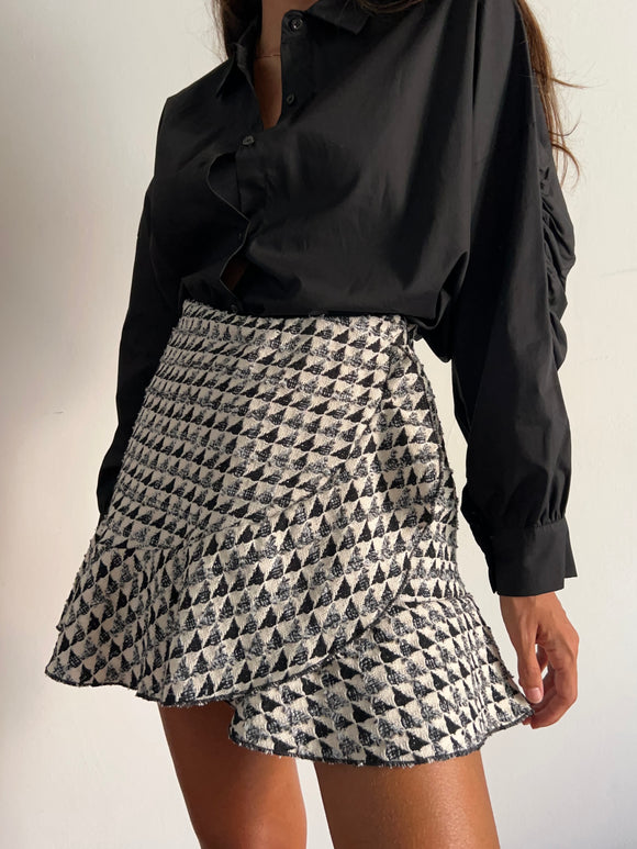 PRE ORDINE • Gonna corta tweed triangoli