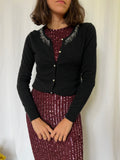 Cardigan nero perline stelline