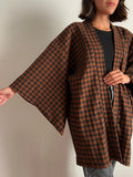 Kimono pied de poule marrone