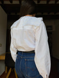 Camicia bianca con maxi collo ricamato