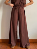 PRE ORDINE • Panta palazzo handmade Cioccolato righina