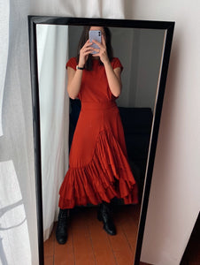 SCONTO! Gonna con balze ruggine