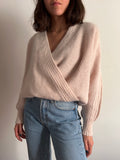 Maglione incrociato rosa