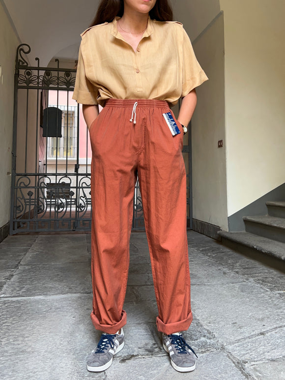 Pantalone di cotone ruggine