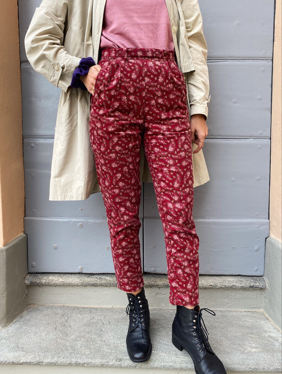 Pantalone ciliegia paisley