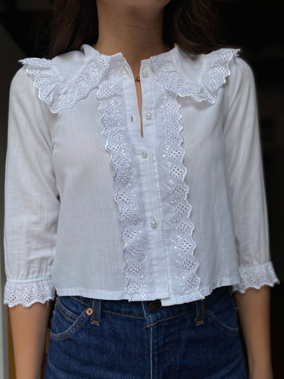 Camicia bianca froufrou