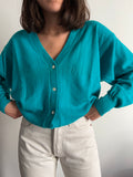 Cardigan turchese
