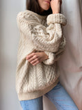 Maxi maglione panna irlandese