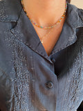 Camicia di seta grigio scuro con ricami