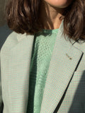 Blazer pied de poule verde acqua