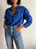 Camicia cupro bluette