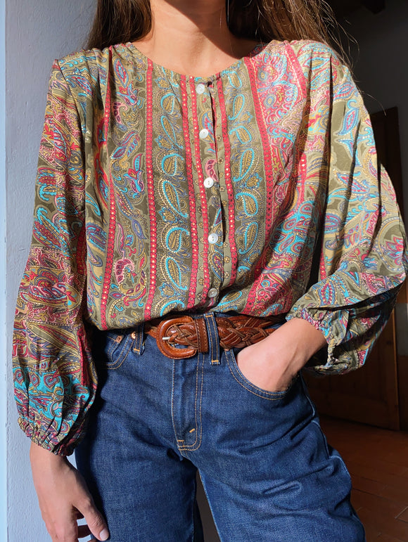 Camicia indiana verde salvia