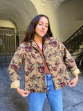 Giacca tapestry beige e bordeaux