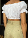 Camicia bianca crop off shoulders