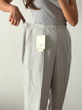 Pantalone grigio chiaro pura seta