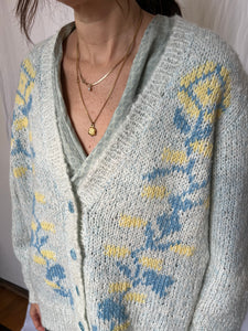 Cardigan verde acqua