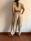 Pantaloni beige di seta